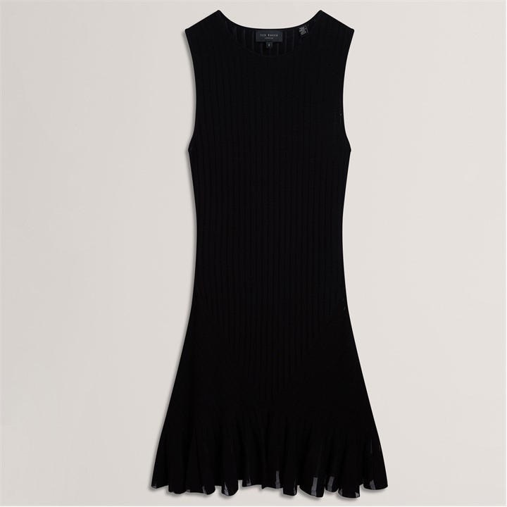 Ted Baker Women's Black Knitted Mini Dress in Size 8, Sports Direct