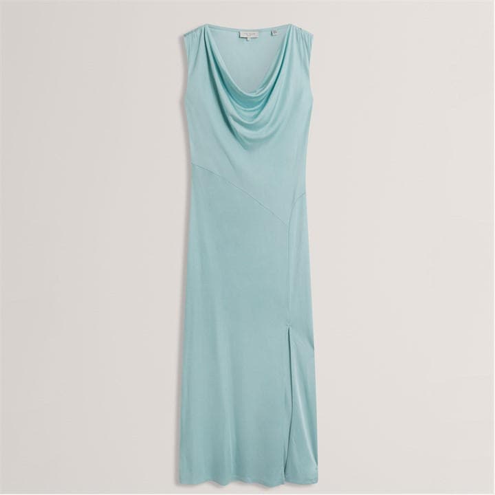 Ted Baker Women's Blue Sleeveless Drape Neck Jersey Maxi Dress in Size 8, Sports Direct