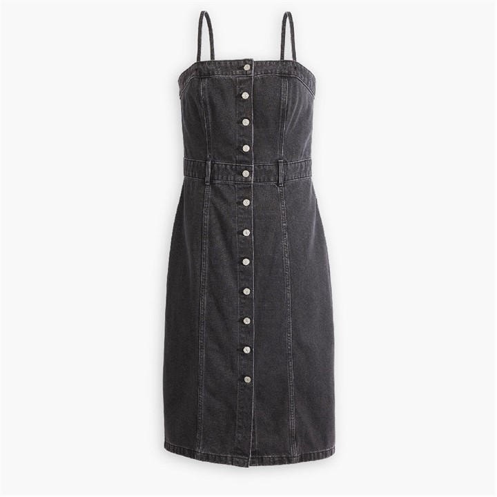 Levis Women's Black Pinafore Dress in Size 12, Sports Direct
