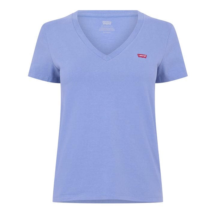 Levis Women's Blue Perfect V-Neck T-Shirt in Size 8, Sports Direct