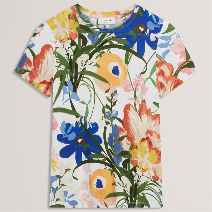 Ted Baker Women's All Over Print Tee White Size 10 (S) - Image 2
