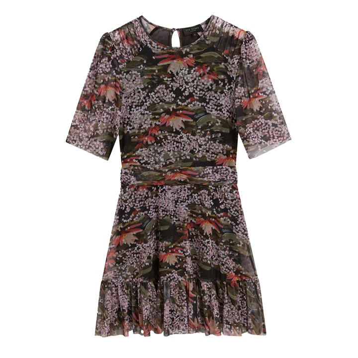 Ted Baker Women's Black Mesh Midi Dress in Size 10, Sports Direct