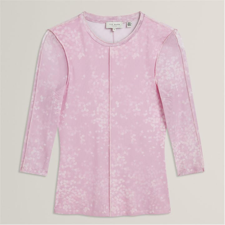 Ted Baker Women's Pink Mesh Print Top in Size 16, Sports Direct