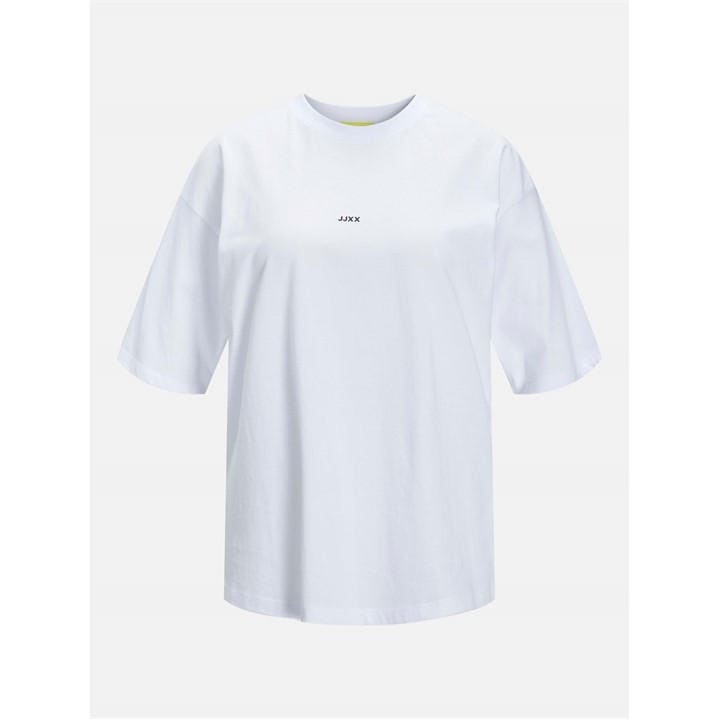 Jjxx Women's White Andrea Loose Logo T-Shirt in Size 10, Sports Direct