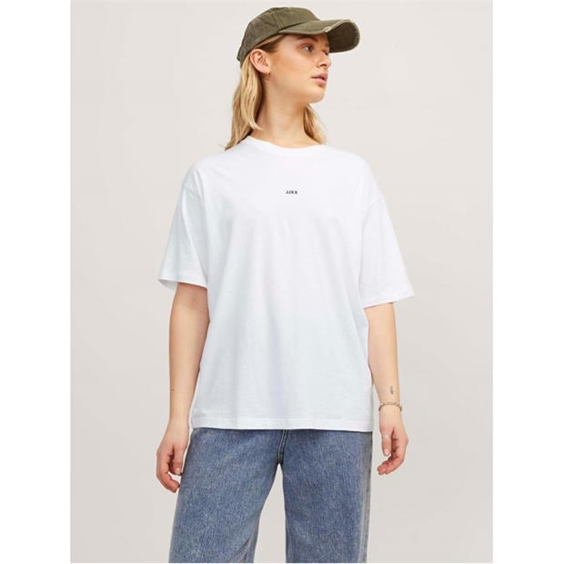Bright White - JJXX - Andrea Loose Logo T-Shirt Ladies