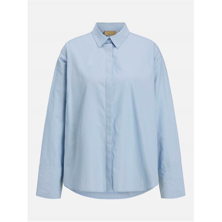 Jjxx Women's Blue Caro Poplin Relaxed Shirt in Size 12, Sports Direct