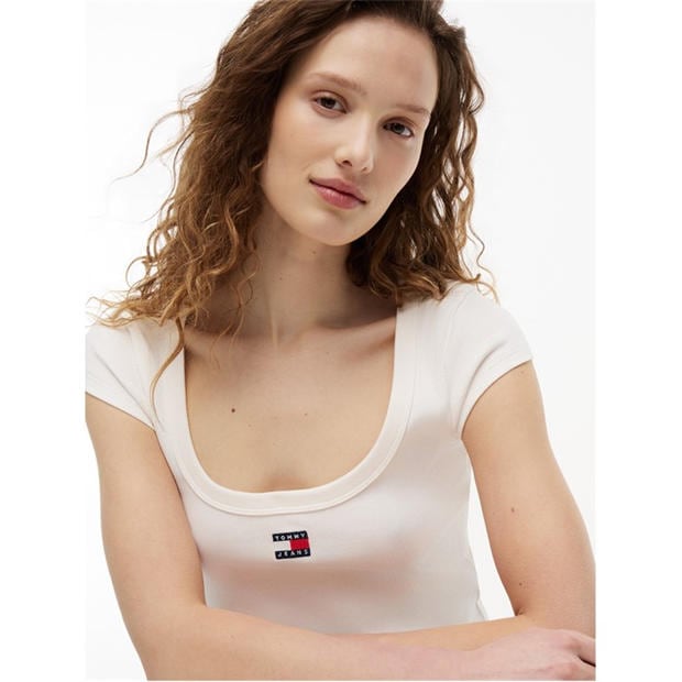 Ancient White - Tommy Jeans - Women's Slim Fit T-Shirt