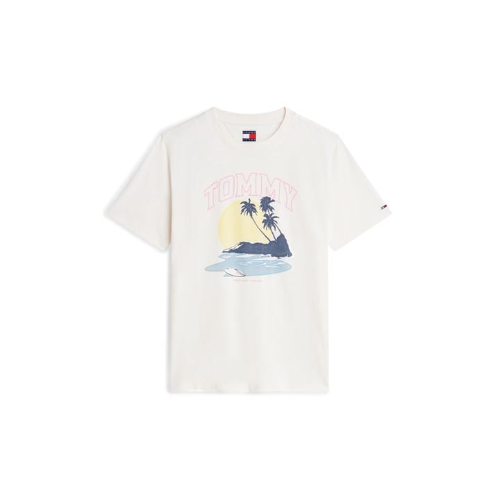 Tommy Jeans Women's White T-Shirt in Size 16, Sports Direct