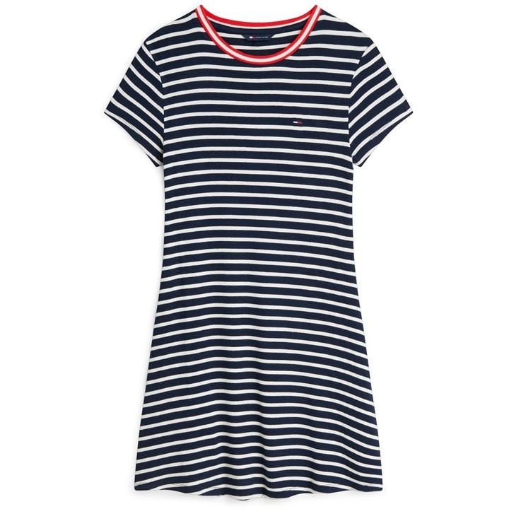 Tommy Jeans Women's Blue Skater Dress in Size 10, Sports Direct