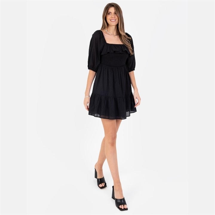 Lovedrobe Women's Black Square Neck Mini Dress in Size 24, Sports Direct