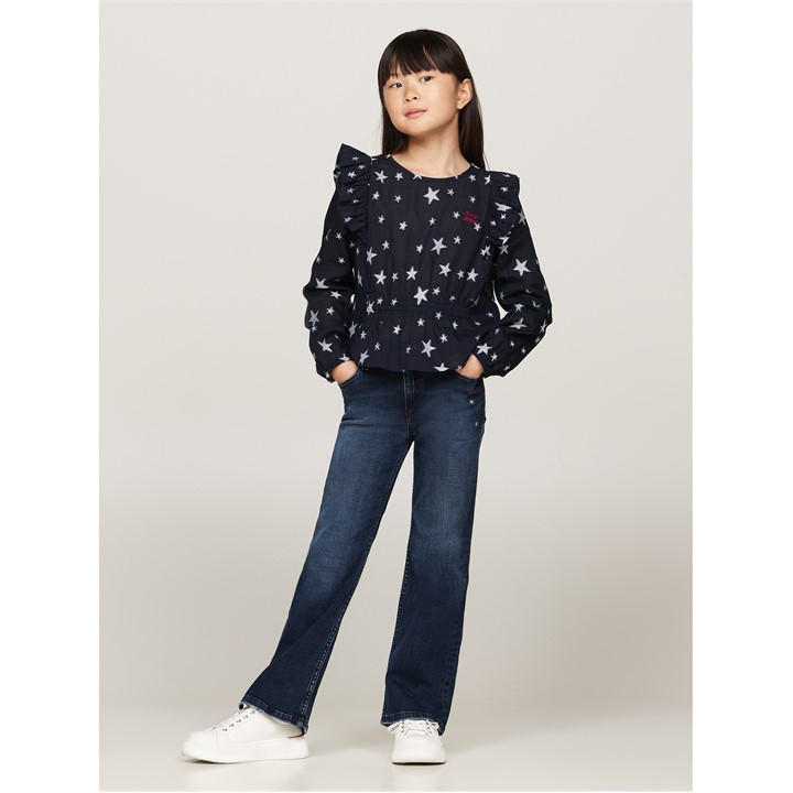 Tommy Hilfiger Girls Blue Bootcut Jeans  in Size 14 - 16 Years, Sports Direct