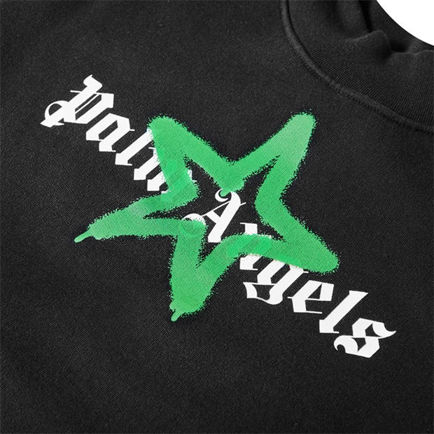 Black Green - PALM ANGELS - Women's Star Crew T-Shirt