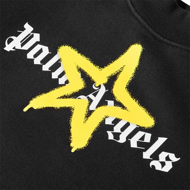 Black Yellow - PALM ANGELS - Women's Star Crew T-Shirt