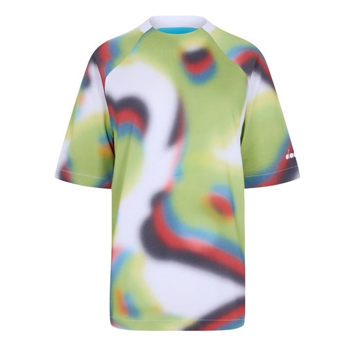 Diadora Women's  Flowers Short Sleeve All Over Print T-Shirt in Size 10, Sports Direct