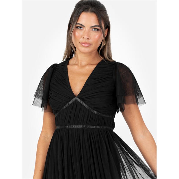 Black - Anaya With Love - Anaya With Love Recycled Black Ribbon Detail Midi Dress