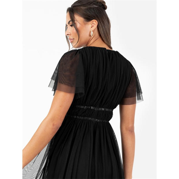 Black - Anaya With Love - Anaya With Love Recycled Black Ribbon Detail Midi Dress