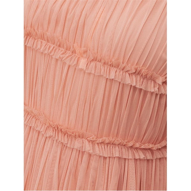 Peach - Anaya With Love - Anaya With Love Recycled Peach Tulle Square Neck Strappy Maxi Dress