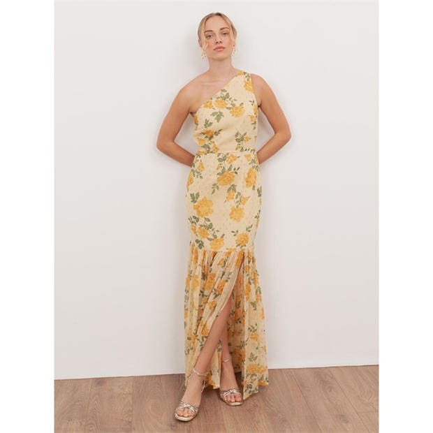 Anaya With Love Anaya With Love Recycled Yellow Floral Print One Shoulder  Maxi Dress | SportsDirect.com Malta