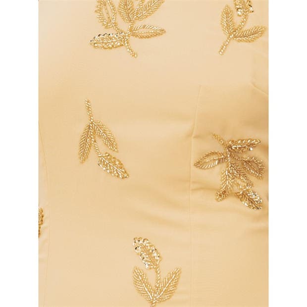 Buttercream - Maya Deluxe - Maya Buttercream Embellished Halter Neck & Open Back Maxi Dress