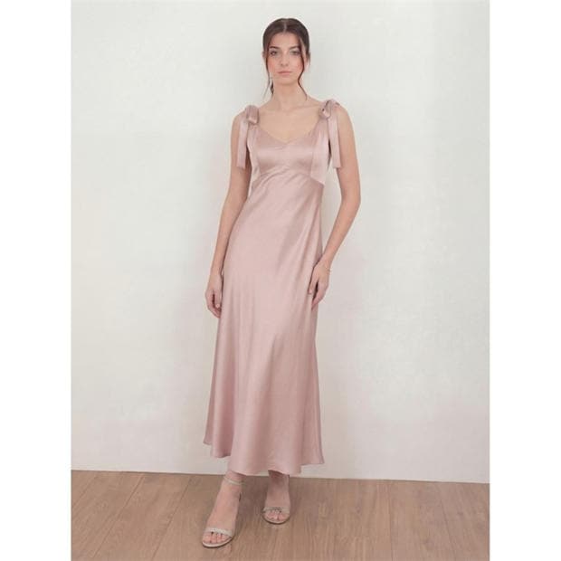 Maya Deluxe | Womens Tie Shoulder Satin Maxi Bridesmaid Dress | Maxi Dresses  | SportsDirect.com CzechRepublic
