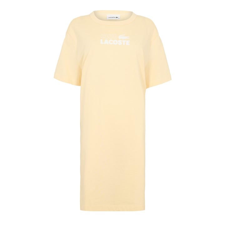 Lacoste Women's Yellow T-Shirt Dress in Size 14, Sports Direct