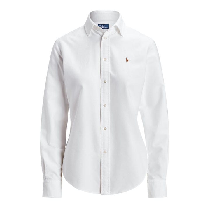 Polo Ralph Lauren Women's White Oxford Button-Down Shirt in Size 14, Sports Direct