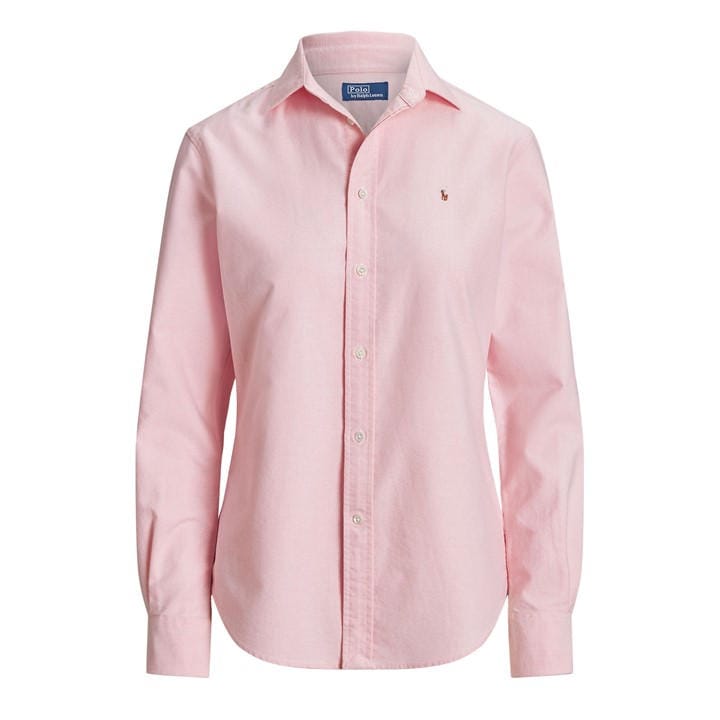 Polo Ralph Lauren Women's Pink Oxford Button-Down Shirt in Size 8, Sports Direct