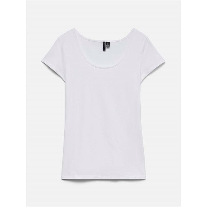 Vero Moda Women's White Soft U-Neck T-Shirt in Size 14, Sports Direct