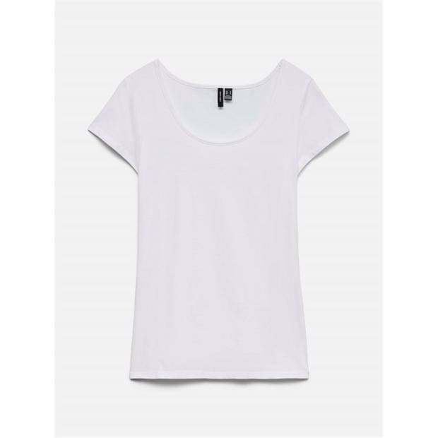 Bright White - Vero Moda - Women's Soft U-Neck T-Shirt