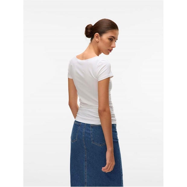 Bright White - Vero Moda - Women's Soft U-Neck T-Shirt