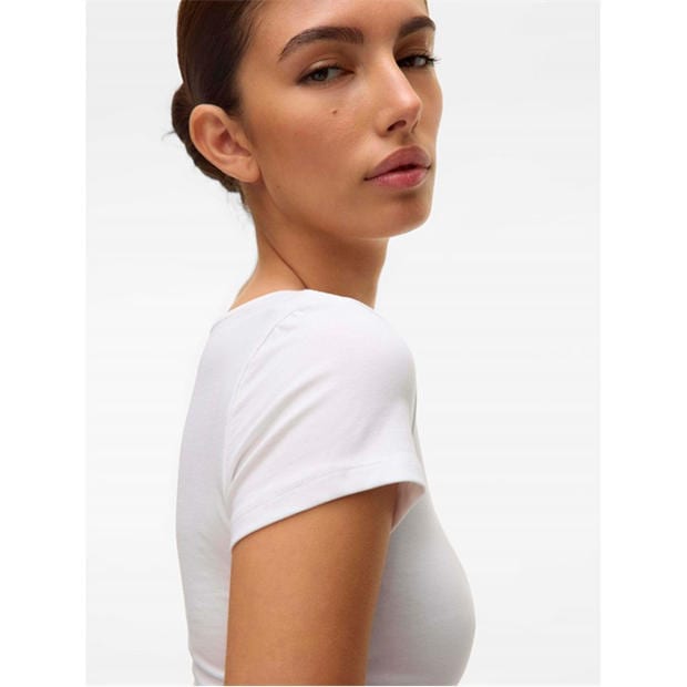 Bright White - Vero Moda - Women's Soft U-Neck T-Shirt