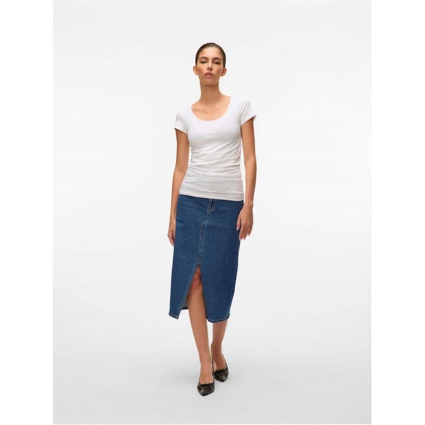 Bright White - Vero Moda - Women's Soft U-Neck T-Shirt
