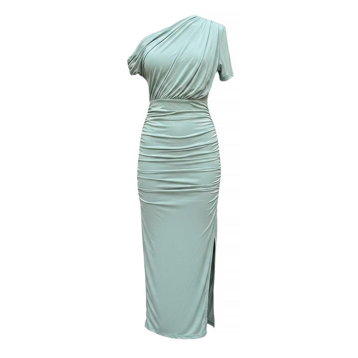 Paris  Women's  Duck Egg Off The Shoulder Draped Top Midi Dress, Football by AX  in Size 12, Sports Direct