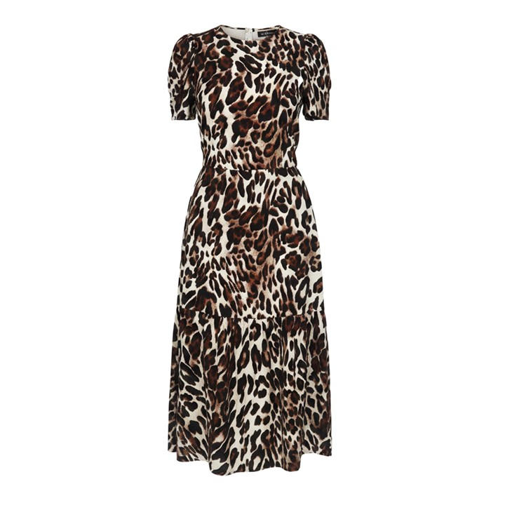Paris  Women's  Leopard Print Puff Sleeve Smock Midi Dress, Football by AX  in Size 10, Sports Direct