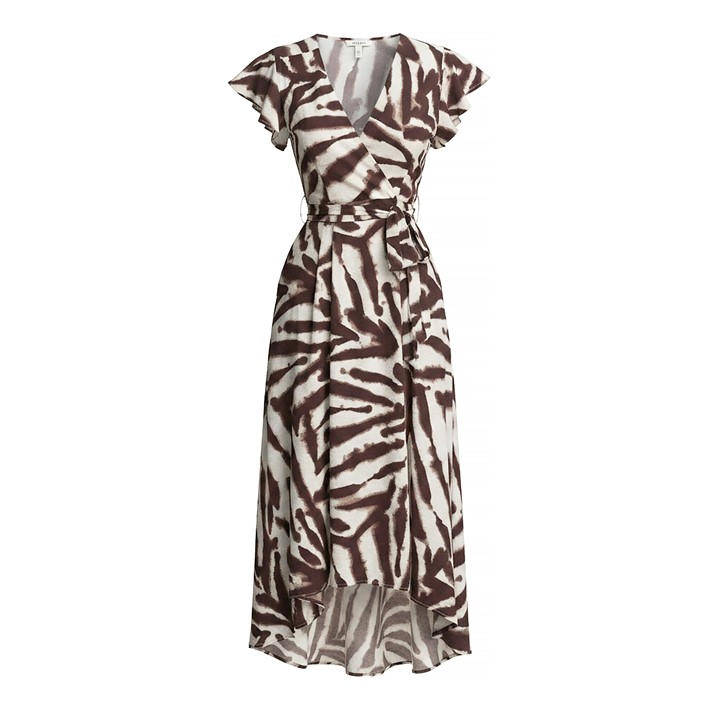 Paris  Women's  Animal Print Belted Wrap Midi Dress, Football by AX  in Size 10, Sports Direct