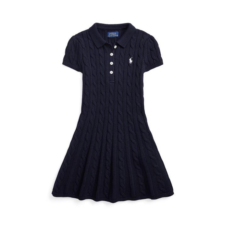 Polo Ralph Lauren Girls Blue Kids' Polo Dress in Size 13 - 14 Years, Sports Direct