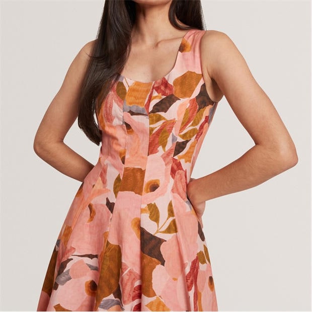CORAL - Ted Baker - Women's Print Midi Boho Dress
