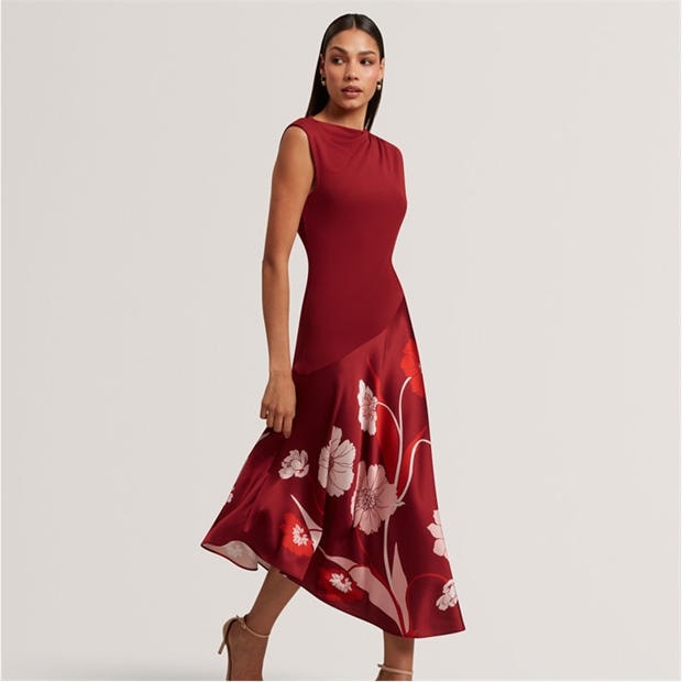 trendy midi dresses for women Pink Mosaic Tiered Midi Dress | Puff Sleeve Button Front Dress – Trendy  Chicks