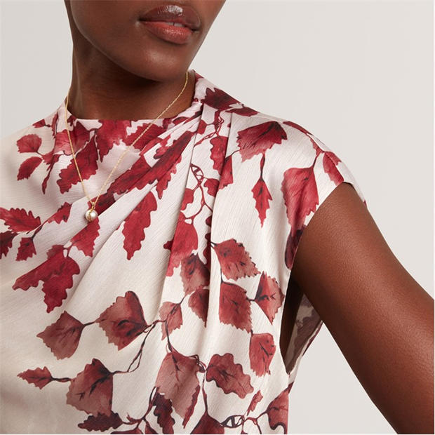 ROSEGOLD - Ted Baker - Womens Printed Drape Top