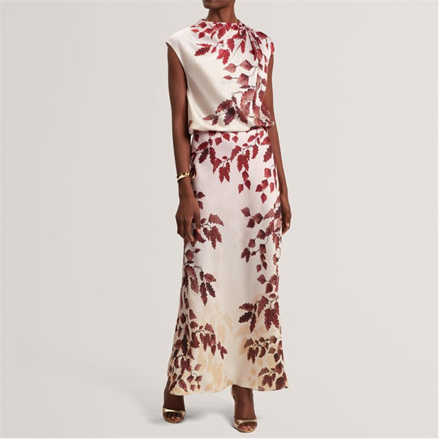 ROSEGOLD - Ted Baker - Womens Printed Drape Top