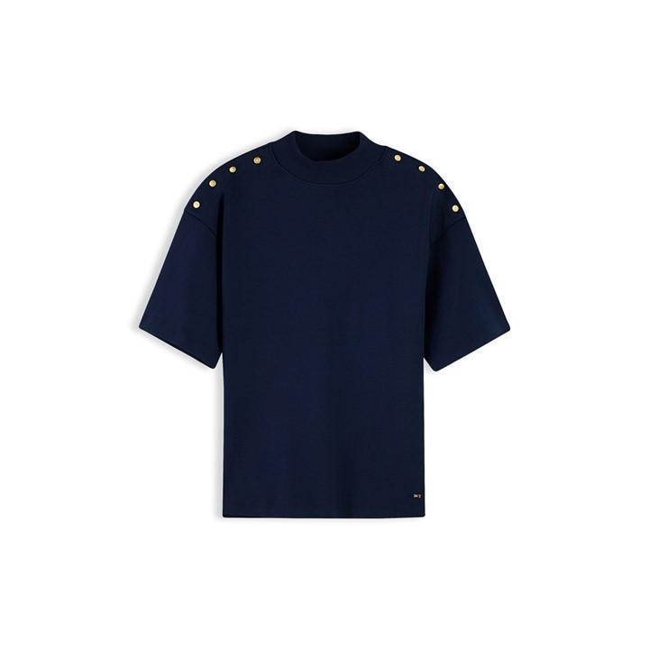 Tommy Hilfiger Women's Blue Tommy Gld Btn Hn Tee Ld64 in Size 14, Sports Direct