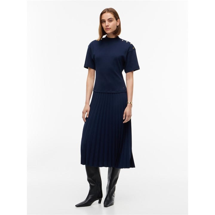 Tommy Hilfiger Women's Blue Tommy Gld Btn Hn Drs Ld64 in Size 16, Sports Direct