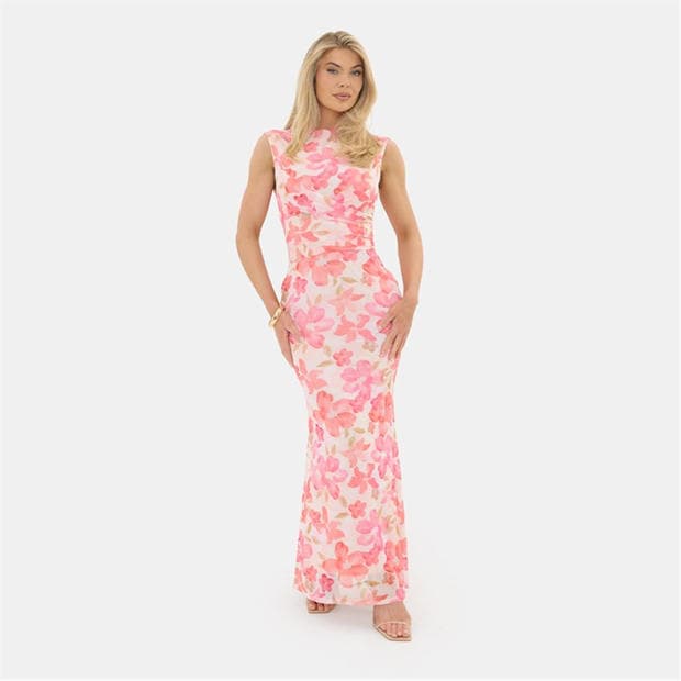 Mutli - I Saw It First - Printed Mesh Maxi Dress