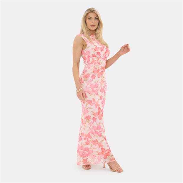 Mutli - I Saw It First - Printed Mesh Maxi Dress