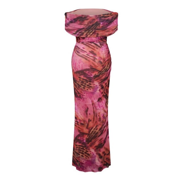 Mutli - I Saw It First - Printed Mesh Maxi Dress