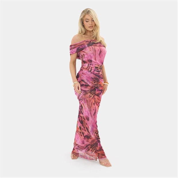 Mutli - I Saw It First - Printed Mesh Maxi Dress