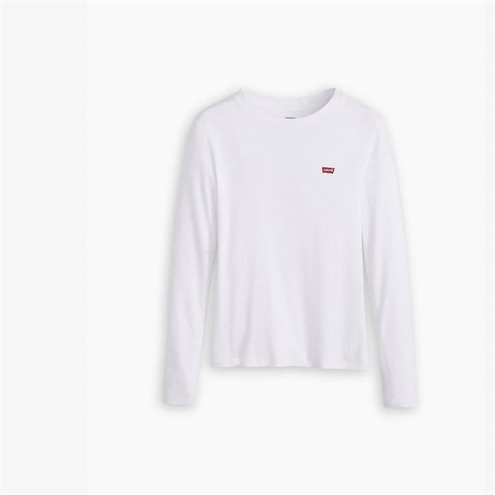 Levis Women's White Long Sleeve Baby T Shirt in Size 8, Sports Direct