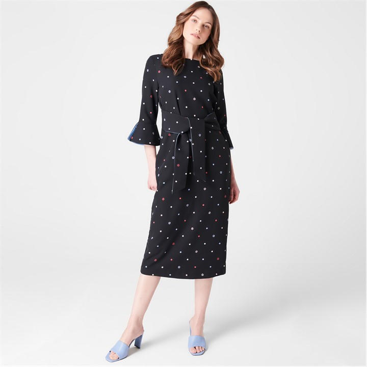 Biba Women's  Tie Midi Dress in Size 8, Sports Direct