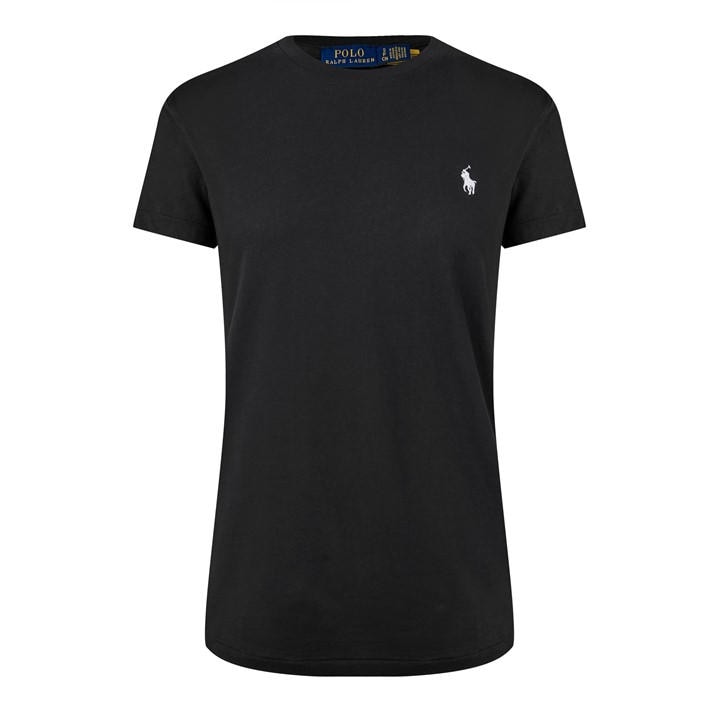 Polo Ralph Lauren Women's Black Round-Neck T-Shirt in Size 10, Sports Direct