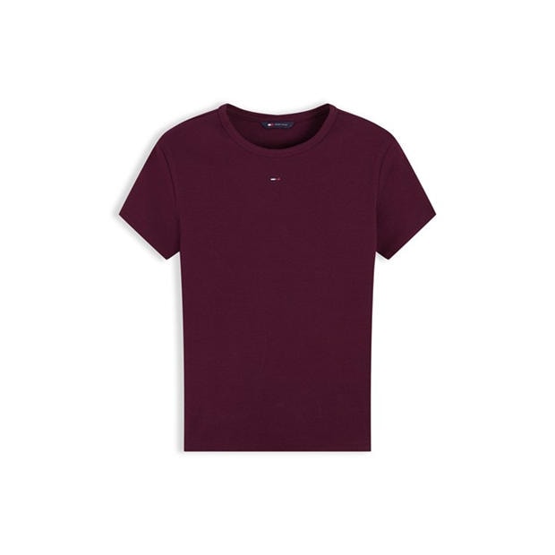 Calypso Berry - Tommy Jeans - Short Sleeve Logo Ribbed T-Shirt